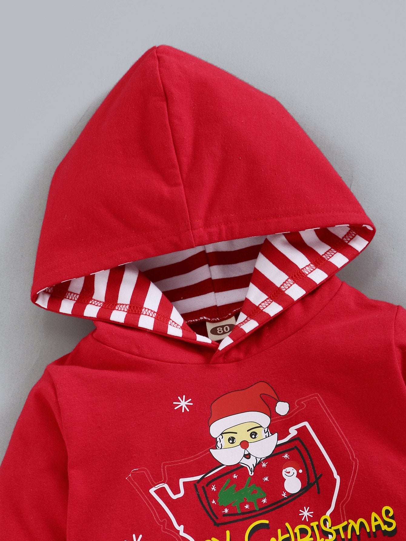 Baby Boys Long Sleeve Cartoon Christmas Hooded Top & Pants Wholesale Baby Clothes