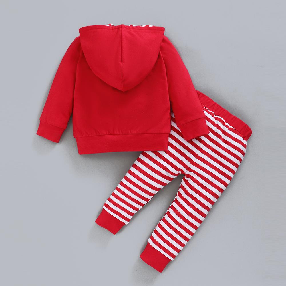 Baby Boys Long Sleeve Cartoon Christmas Hooded Top & Pants Wholesale Baby Clothes