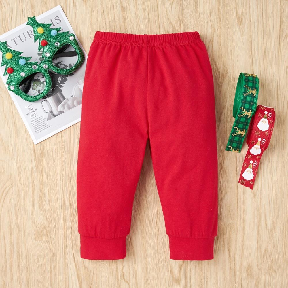 Baby Long Sleeve Cartoon Christmas Top & Pants Wholesale Baby Clothing