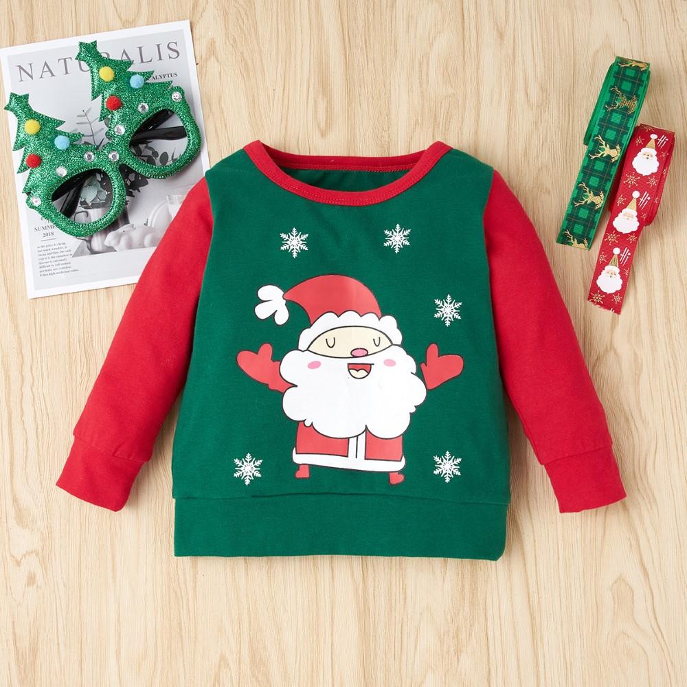 Baby Long Sleeve Cartoon Christmas Top & Pants Wholesale Baby Clothing