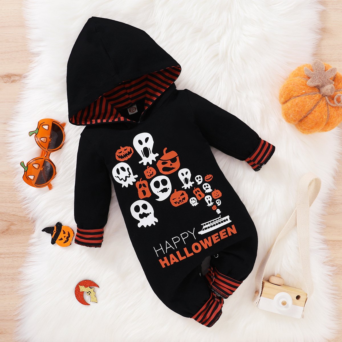 Baby Long Sleeve Cartoon Halloween Printed Romper Wholesale Baby Clothes