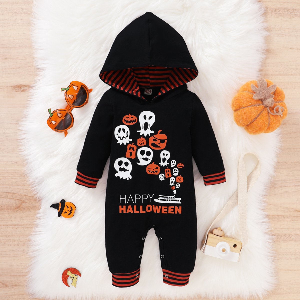 Baby Long Sleeve Cartoon Halloween Printed Romper Wholesale Baby Clothes