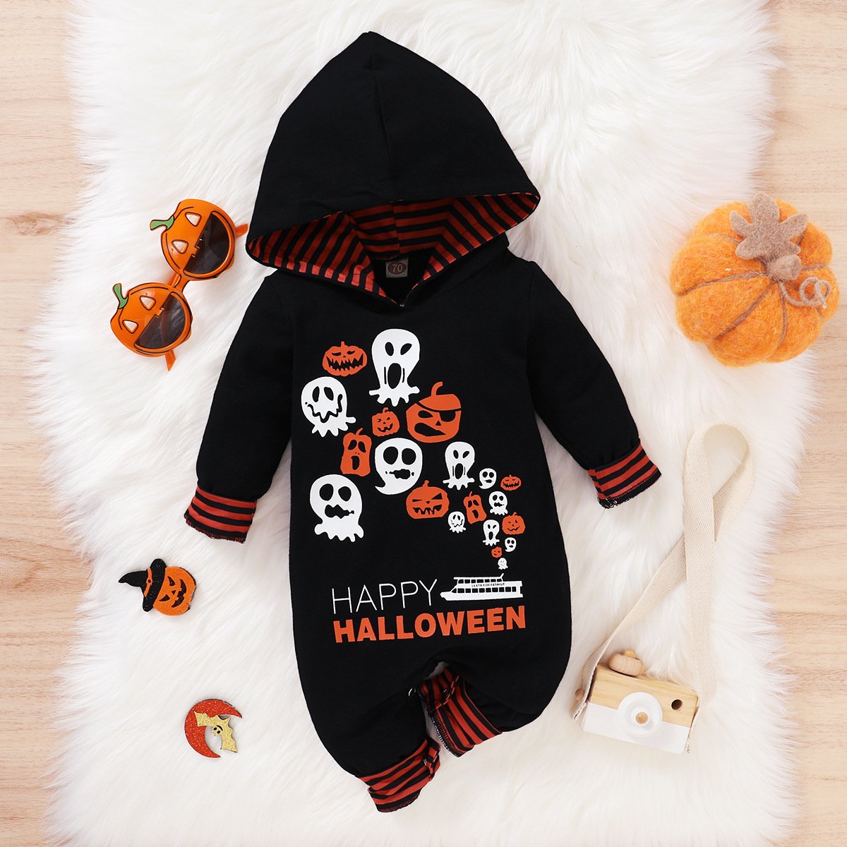 Baby Long Sleeve Cartoon Halloween Printed Romper Wholesale Baby Clothes