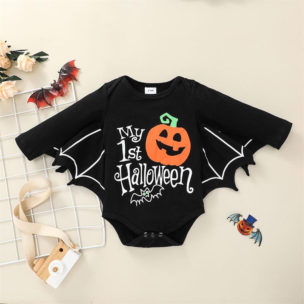 Baby Girls Long Sleeve Cartoon Letter Printed Romper & Polka Dot Skirt baby wholesale clothing