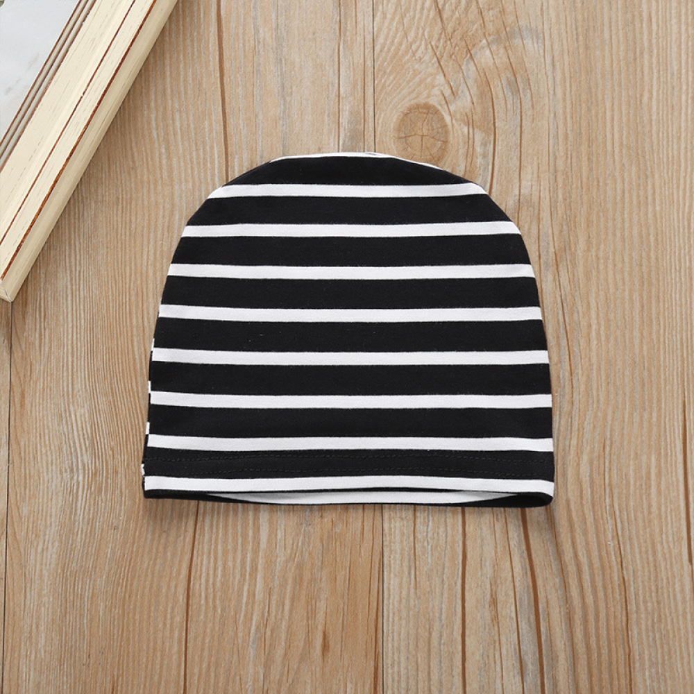 Baby Boys Long Sleeve Cartoon Letter Printed Romper & Striped Pants & Hat Wholesale Baby Clothes