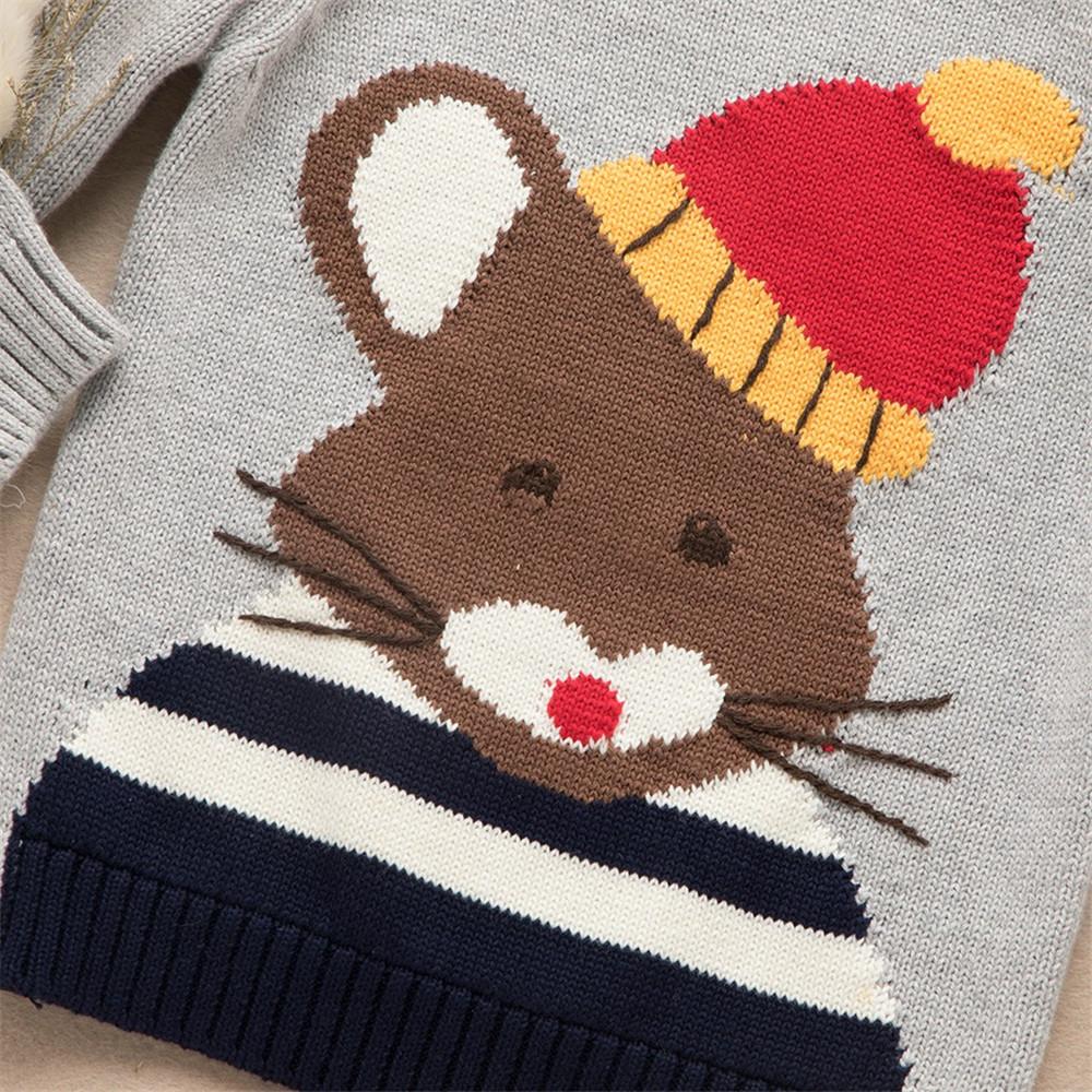 Boys Long Sleeve Cartoon Mouse Printed Sweaters