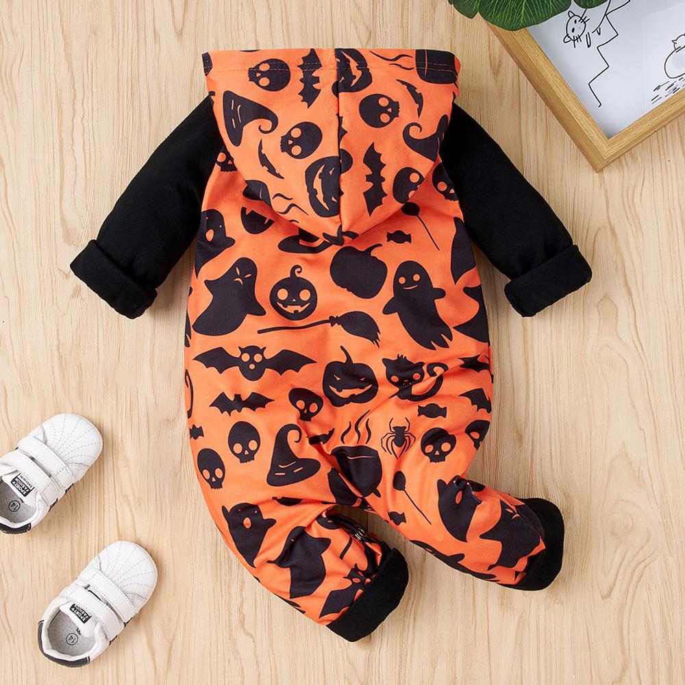 Baby Long Sleeve Cartoon Printed Hooded Romper baby wholesale clothing