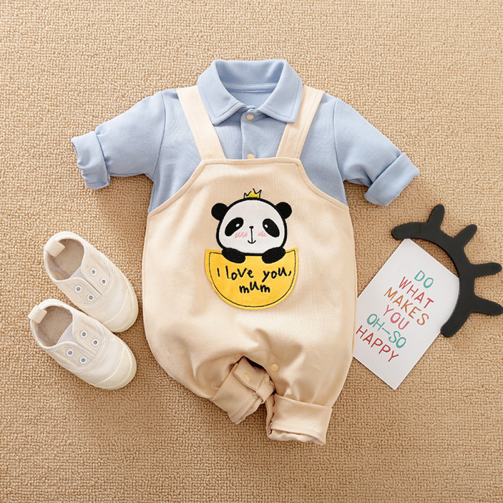 Baby Long Sleeve Cartoon Printed Romper Wholesale Baby Clothes