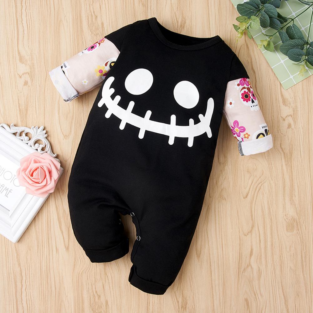 Baby Long Sleeve Cartoon Printed Romper wholesale baby clothes usa