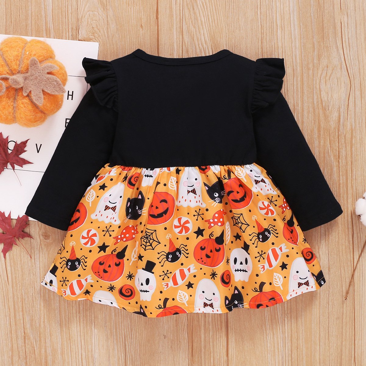 Girls Long Sleeve Cartoon Pumpkin Dress baby wholesale vendors