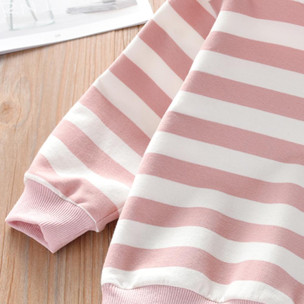 Girls Long Sleeve Cartoon Striped Top kids wholesale clothes