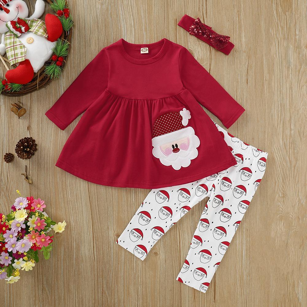 Girls Long Sleeve Christmas Dress & Pants wholesale kids clothing