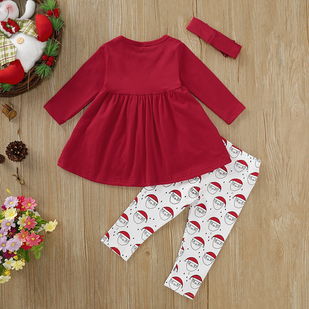 Girls Long Sleeve Christmas Dress & Pants wholesale kids clothing