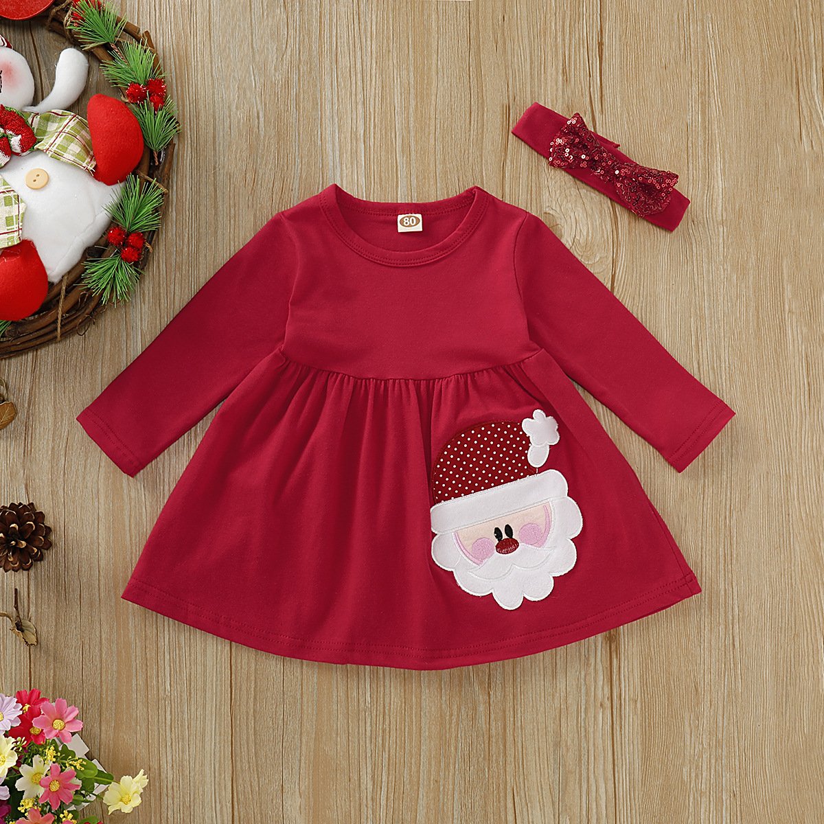 Girls Long Sleeve Christmas Dress & Pants wholesale kids clothing