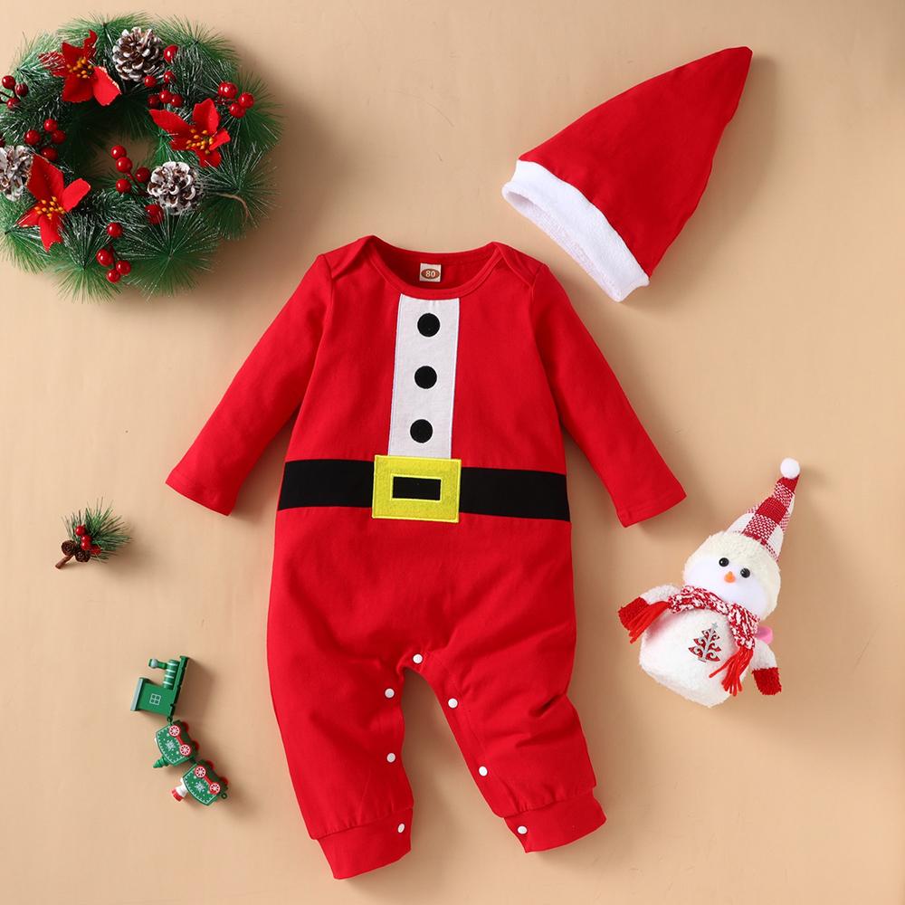 Baby Long Sleeve Christmas Romper & Hat baby clothes wholesale