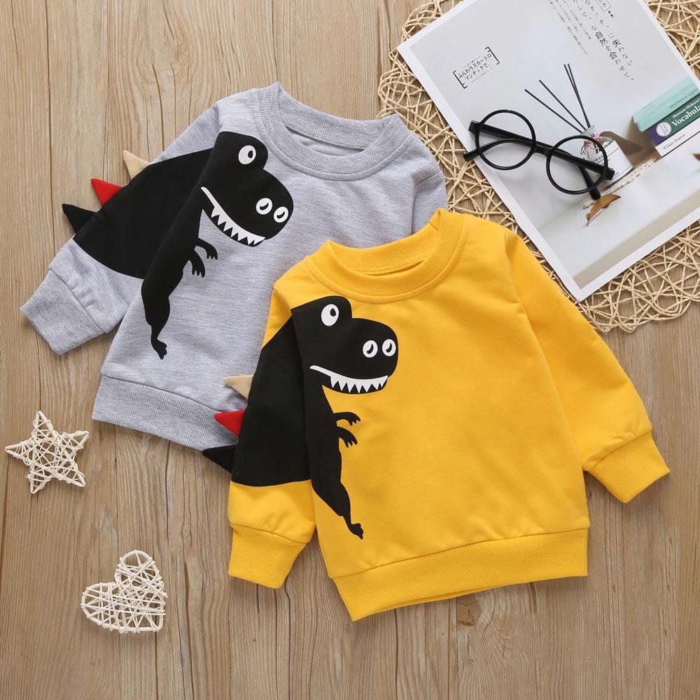 Boys Long Sleeve Dinosaur Cartoon T-shirt wholesale kids clothes