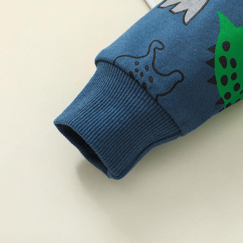 Boys Long Sleeve Dinosaur Printed Top & Pants trendy kids wholesale clothing