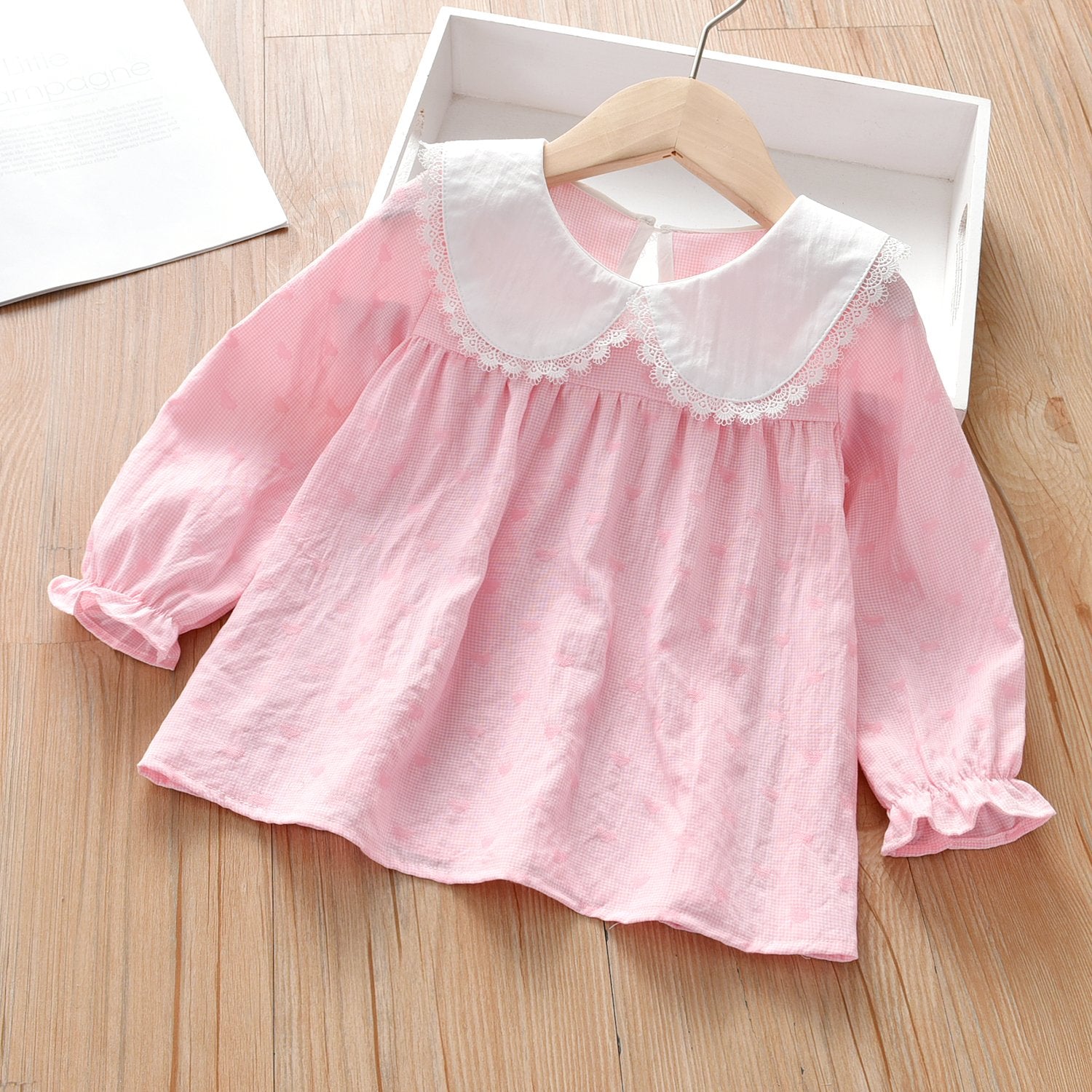 Girls Long Sleeve Doll Collar Blouse wholesale kids clothing