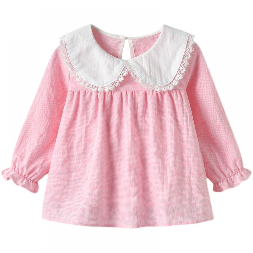 Girls Long Sleeve Doll Collar Blouse wholesale kids clothing