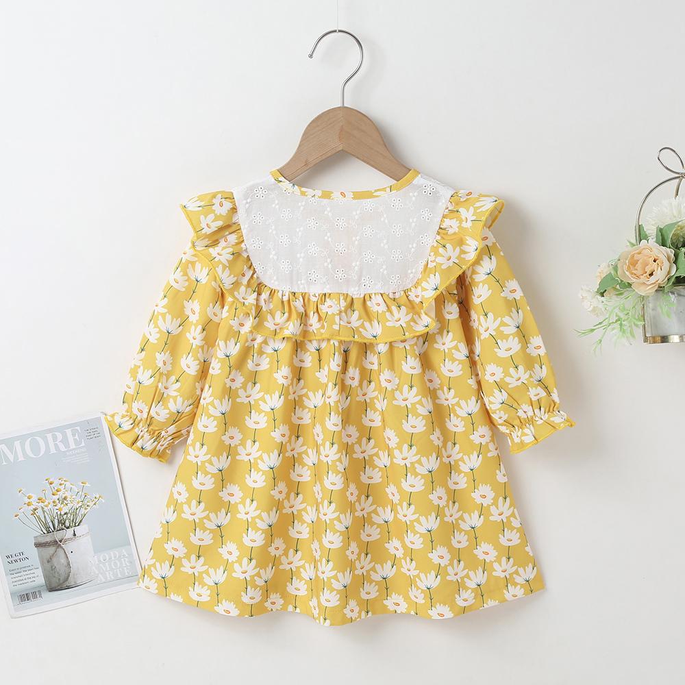 Baby Girls Long Sleeve Floral Printed Dress baby wholesale vendors