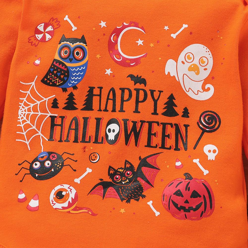 Baby Boys Long Sleeve Halloween Cartoon Printed Romper & Pants & Hat wholesale baby