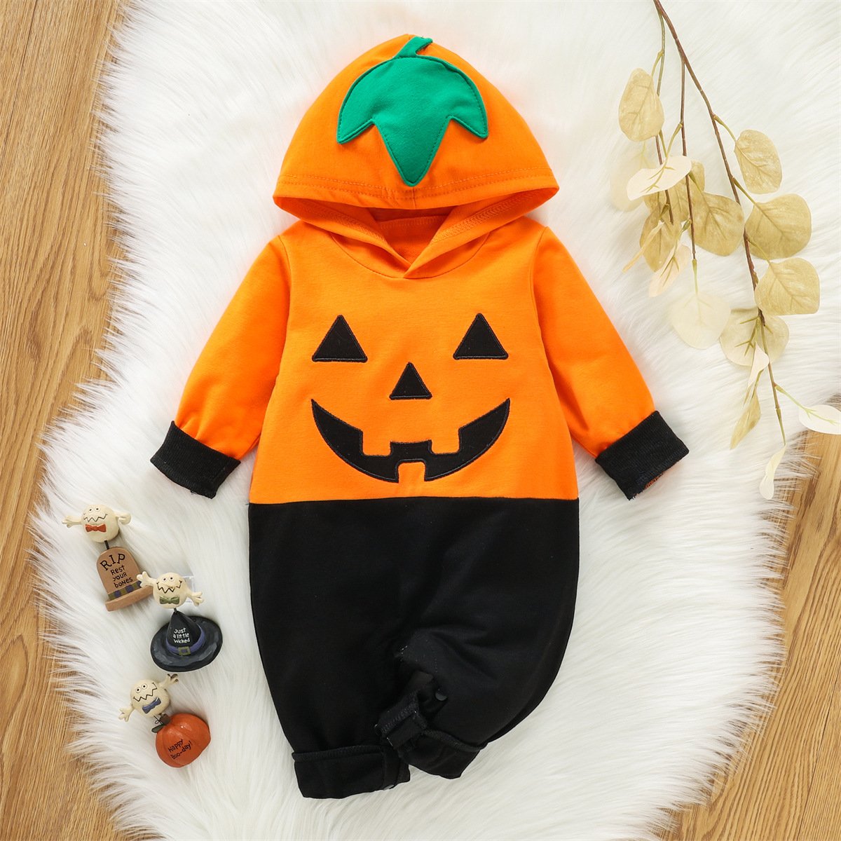 Baby Long Sleeve Halloween Hooded Romper wholesale baby clothing