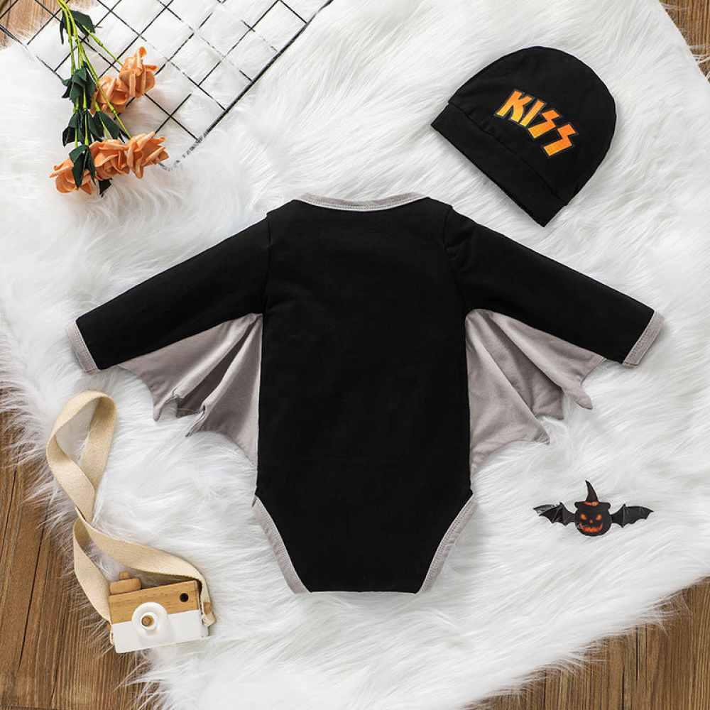 Baby Boys Long Sleeve Halloween Romper & Hat baby wholesale clothing