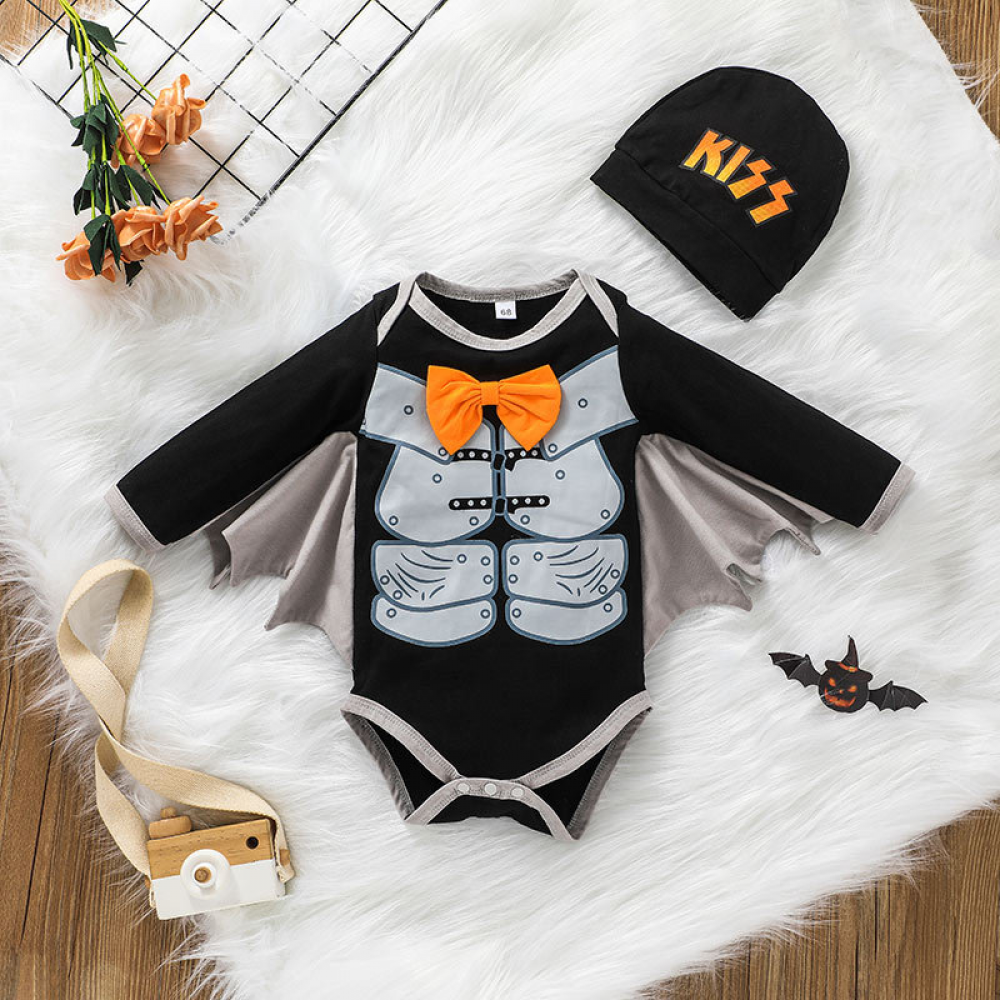 Baby Boys Long Sleeve Halloween Romper & Hat baby wholesale clothing