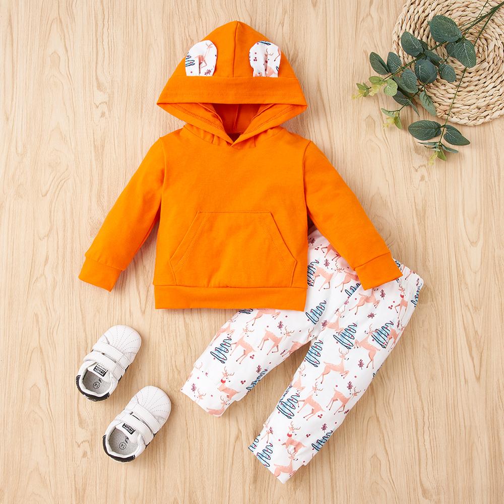 Girls Long Sleeve Hooded Top & Pants trendy kids wholesale clothing