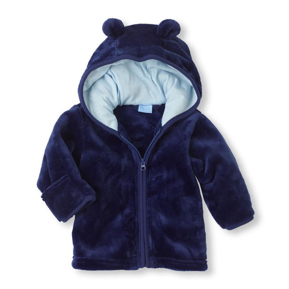 Baby Solid Long Sleeve Hooded Winter Coats Baby Clothing Wholesale Distributors
