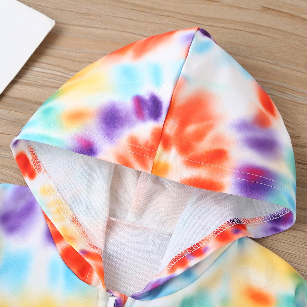 Girls Long Sleeve Hoodie Tie Dye Zipper Jacket Wholesale Little Girls Clothes