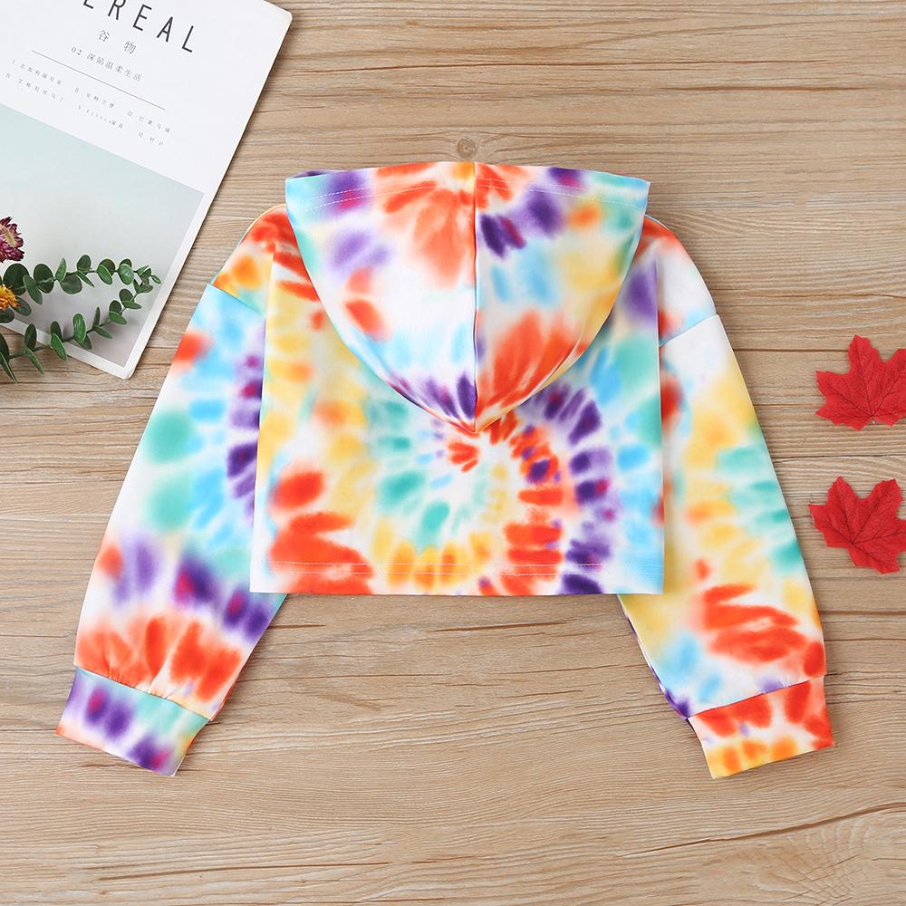 Girls Long Sleeve Hoodie Tie Dye Zipper Jacket Wholesale Little Girls Clothes