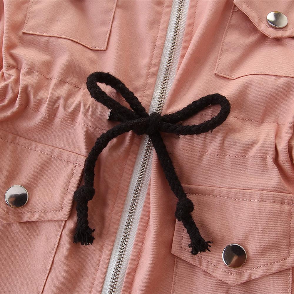 Gilrs Long Sleeve Lapel Zipper Coats Wholesale Kids Clothing Suppliers