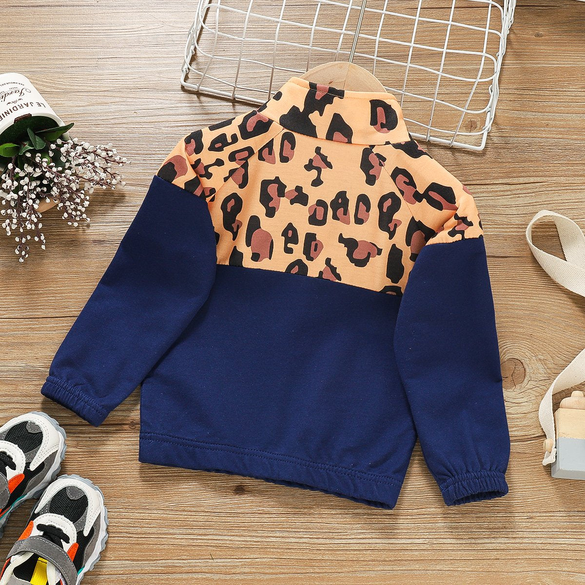 Girls Long Sleeve Leopard Top quality children's clothing wholesale