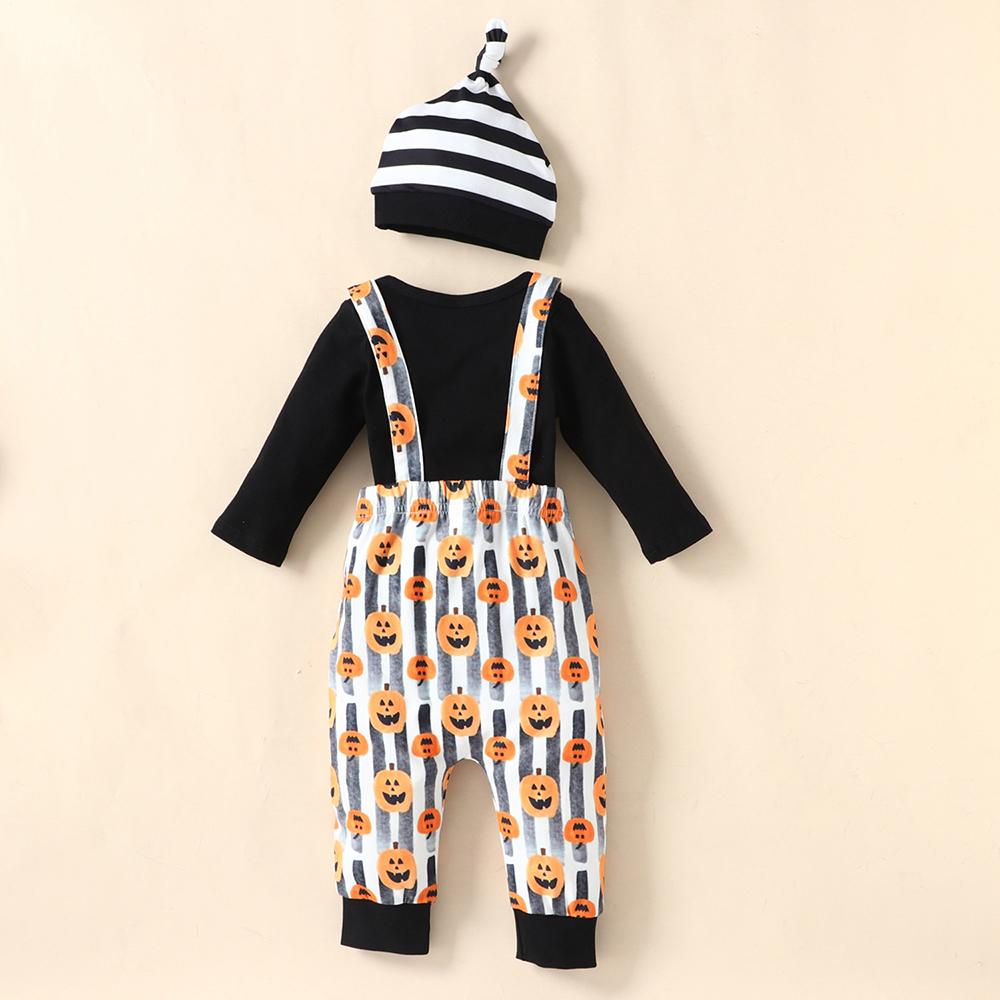 Baby Boys Long Sleeve Letter Cartoon Printed Romper & Jumpsuit & Hat baby clothes wholesale