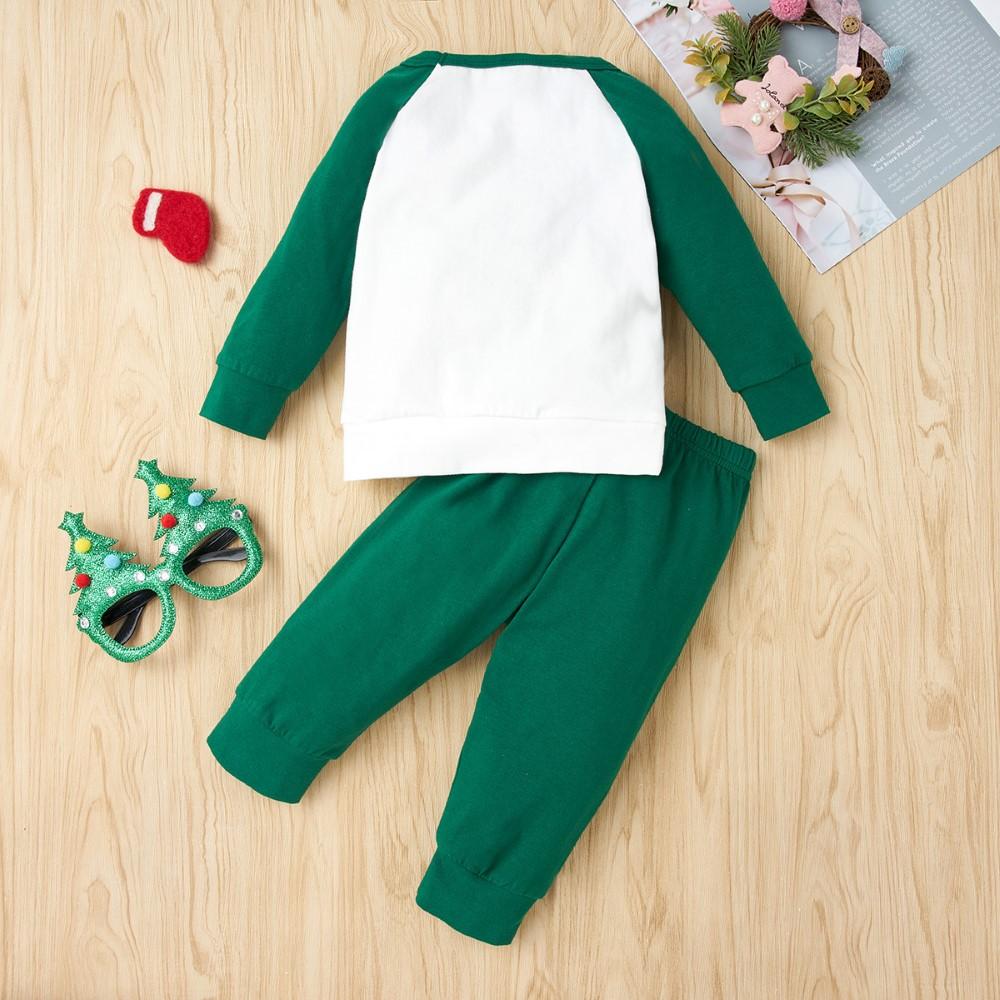 Baby Long Sleeve Letter Cartoon Printed Top & Pants Baby Clothes Wholesale