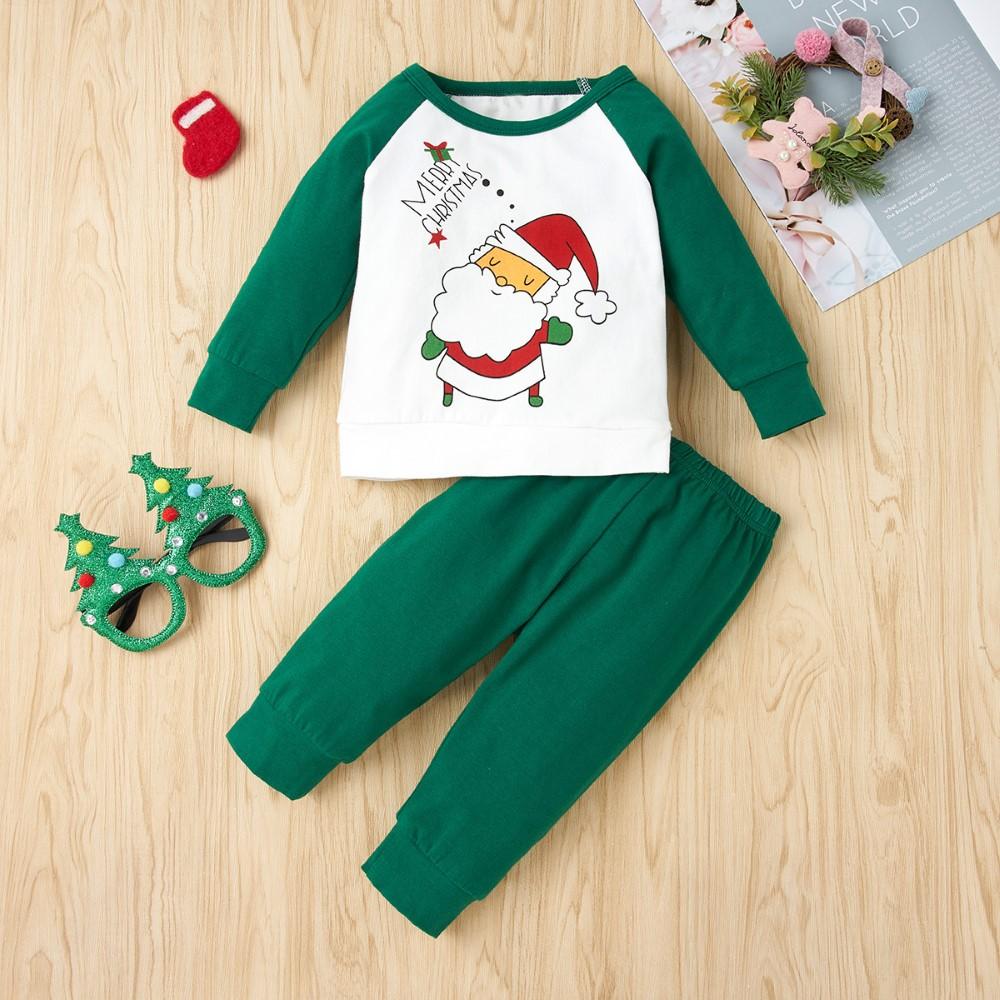 Baby Long Sleeve Letter Cartoon Printed Top & Pants Baby Clothes Wholesale