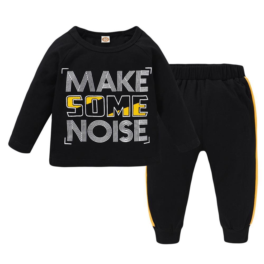 Boys Long Sleeve Letter Printed Fashion Top & Pants wholesale childrens clothing