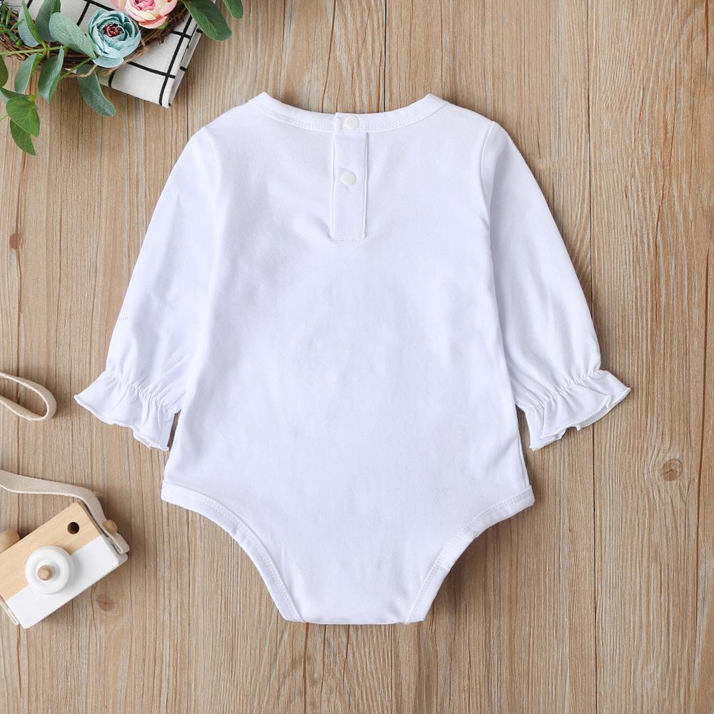 Baby Girls Long Sleeve Letter Printed Romper baby wholesale clothing