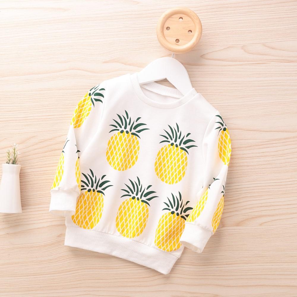 Boys Long Sleeve Pineapple Print Tops Girls Clothing Wholesale