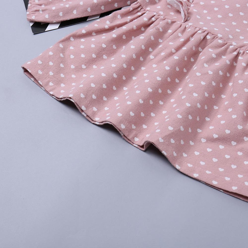 Girls Long Sleeve Polka Dot Dress childrens wholesale clothing