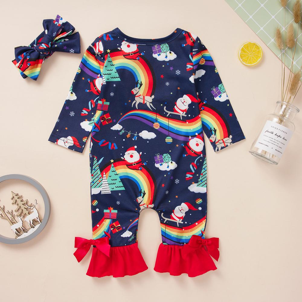 Baby Girls Long Sleeve Printed Romper baby clothing wholesale