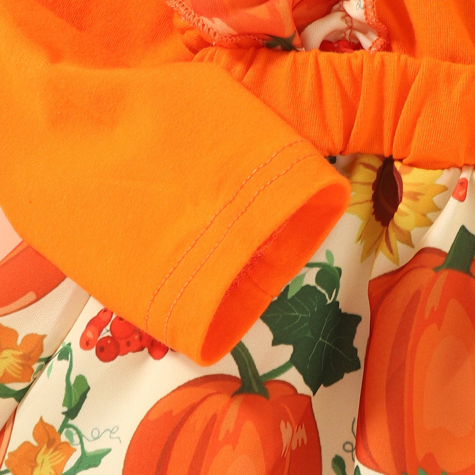 Baby Girls Long Sleeve Pumpkin Dress & Headband Wholesale Baby Clothes