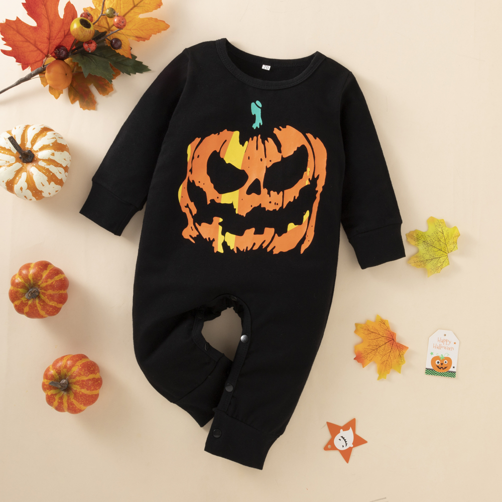 Baby Long Sleeve Pumpkin Printed Romper baby clothes wholesale