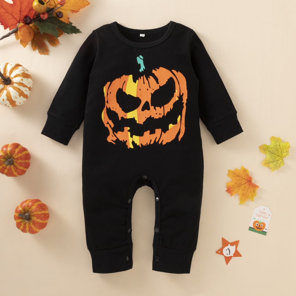 Baby Long Sleeve Pumpkin Printed Romper baby clothes wholesale