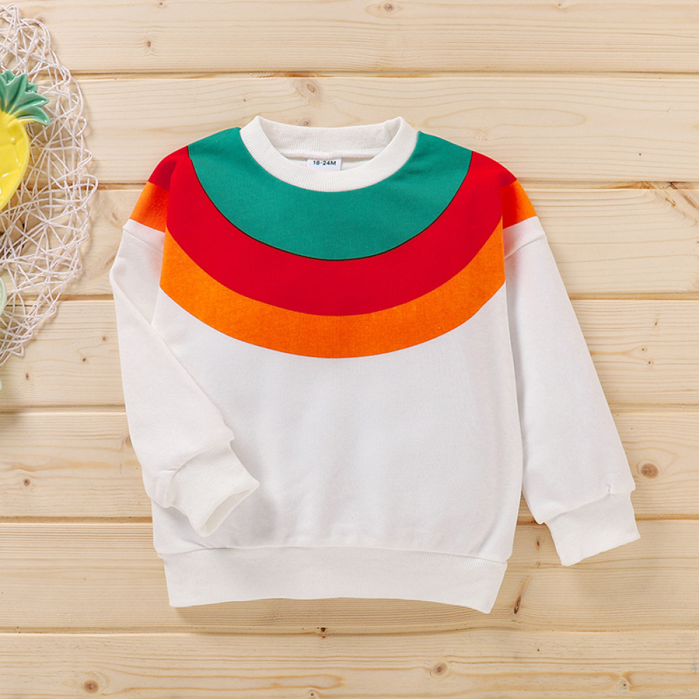 Girls Long Sleeve Rainbow T-shirt wholesale kids clothing