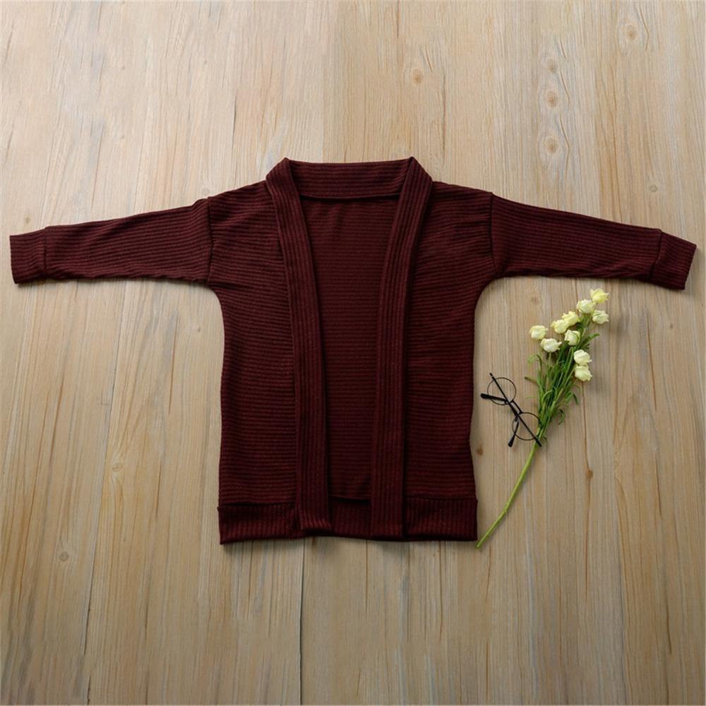 Girls Long Sleeve Solid Cardigan Jackets Wholesale Girls Clothing