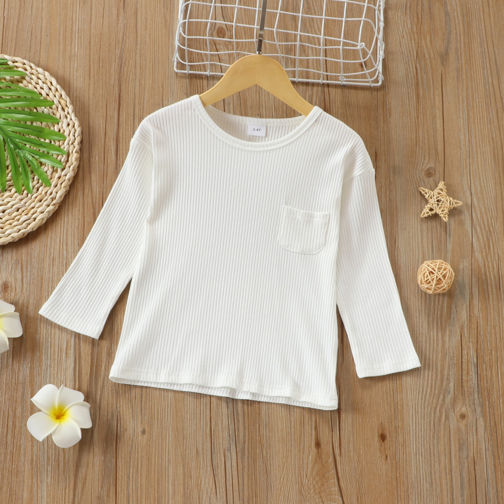 Girls Long Sleeve Solid Casual Top wholesale kids clothing