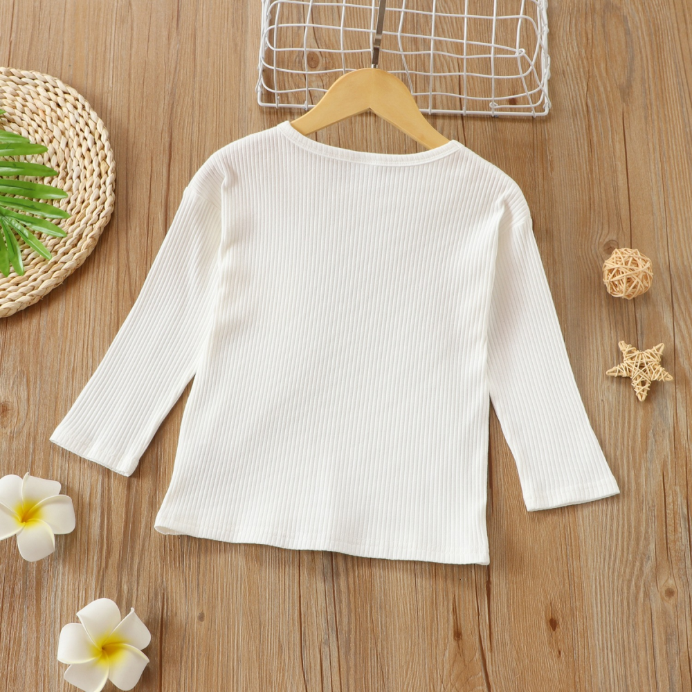 Girls Long Sleeve Solid Casual Top wholesale kids clothing