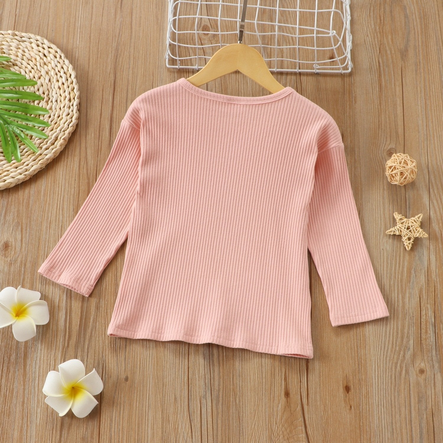 Girls Long Sleeve Solid Casual Top wholesale kids clothing